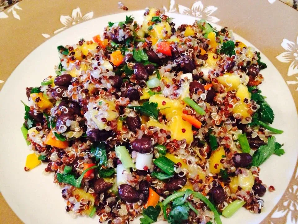 Black Quinoa Salad with Black Beans and Mango